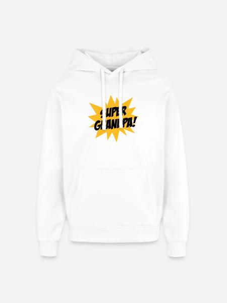 Super Grandpa ! - Oversized Unisex Hoodie by Stanley/Stella - white
