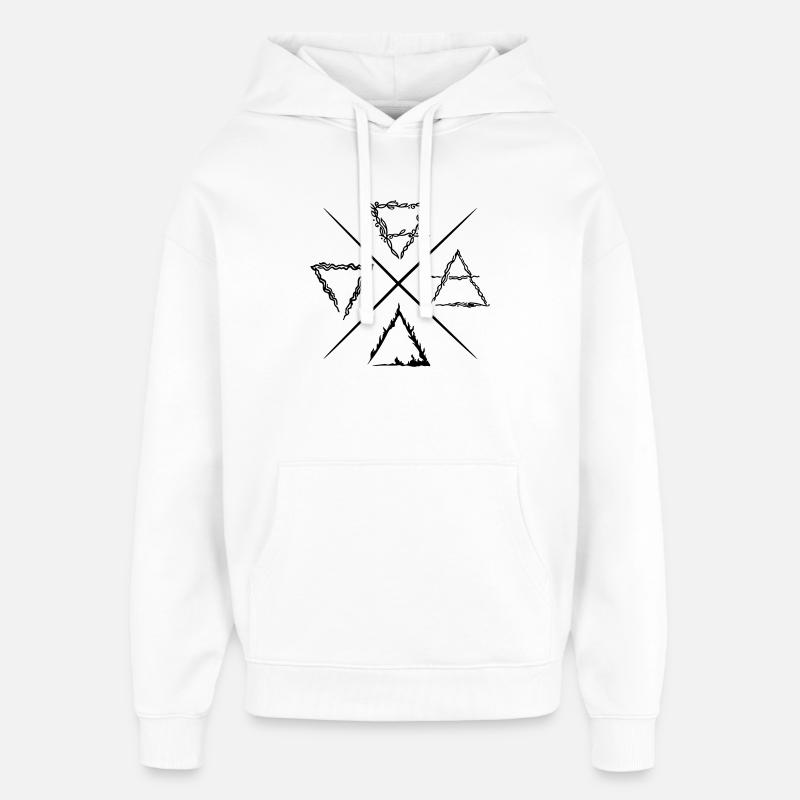 Vier Elemente Symbole - Oversized Unisex Hoodie von Stanley/Stella - Weiß