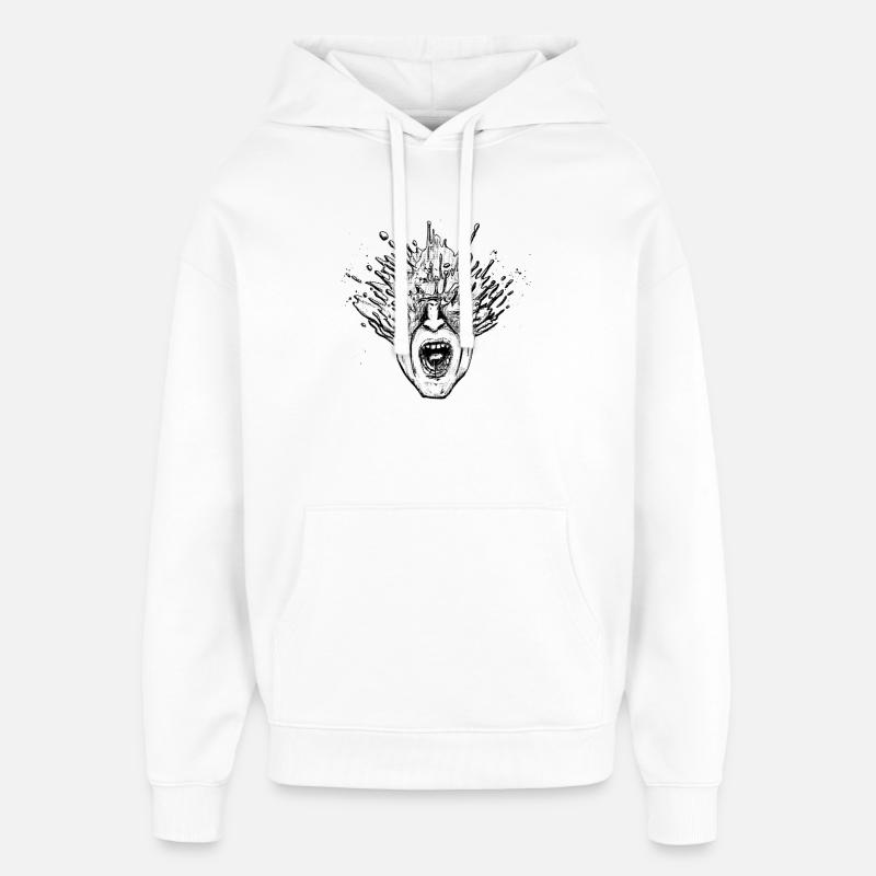 Cri du visage fondant - Sweat à capuche unisexe Stanley/Stella Oversized - blanc