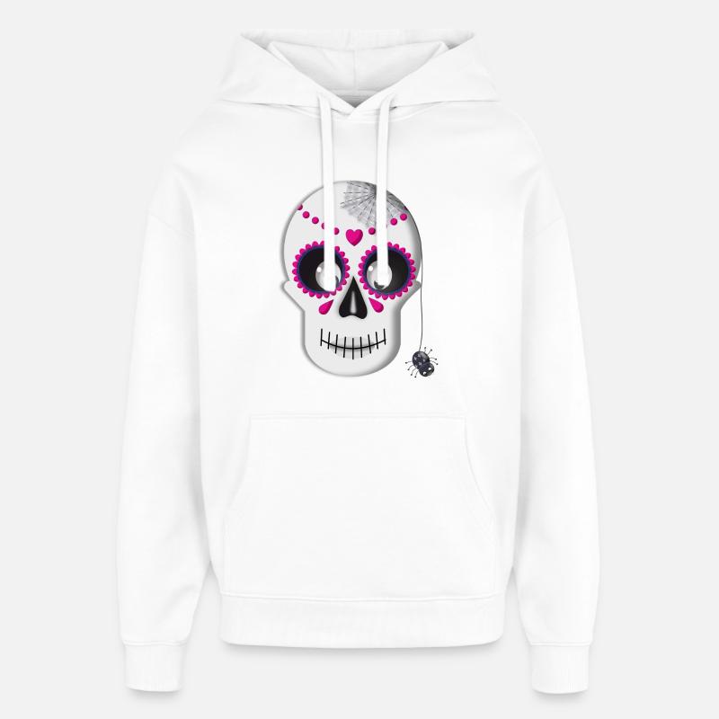 Crâne de sucre - Sweat à capuche unisexe Stanley/Stella Oversized - blanc