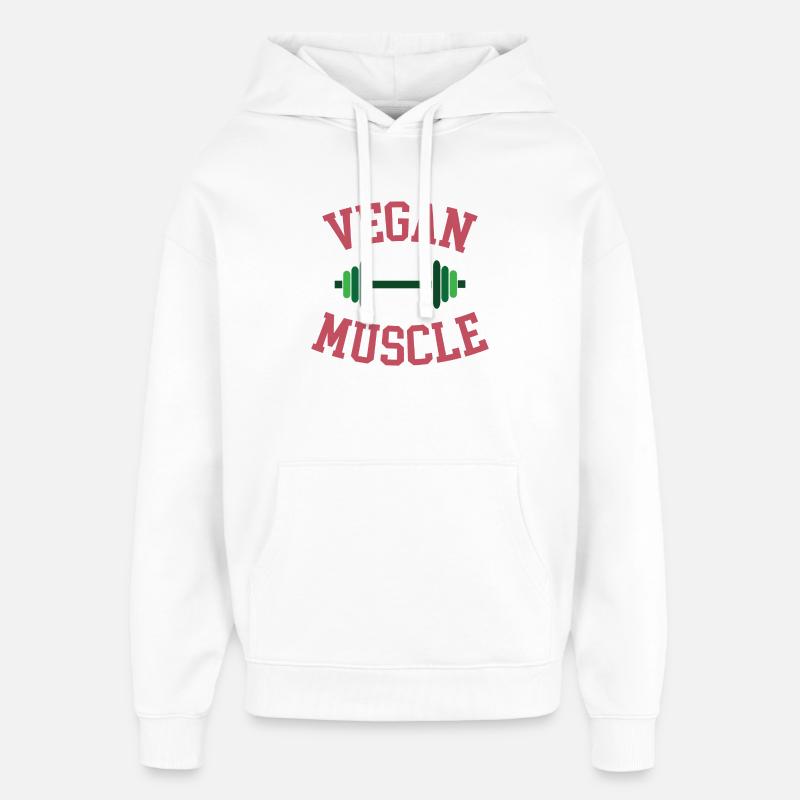 Muscle végétalien - Sweat à capuche unisexe Stanley/Stella Oversized - blanc