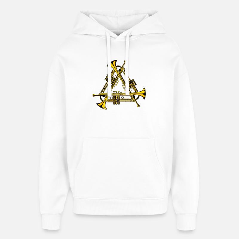 Conception du trio de trompettes - Sweat à capuche unisexe Stanley/Stella Oversized - blanc