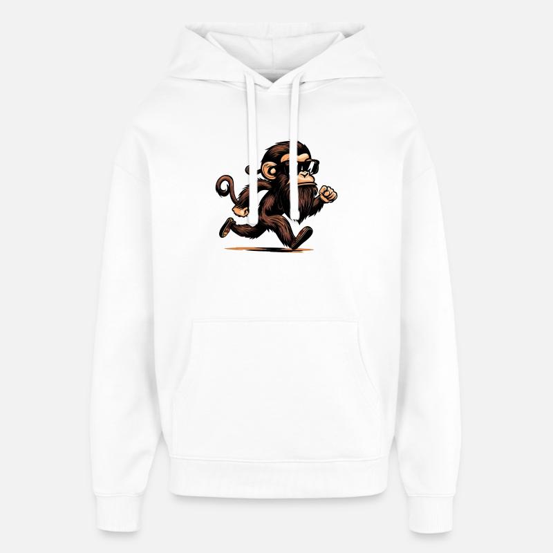 Laufender Affe - Oversized Unisex Hoodie von Stanley/Stella - Weiß