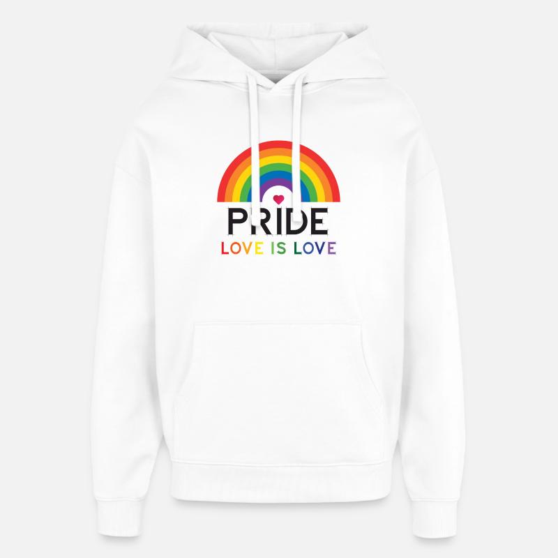 Fierté - L’amour est l’amour. - Sweat à capuche unisexe Stanley/Stella Oversized - blanc