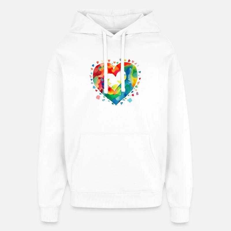 Cœur - Sweat à capuche unisexe Stanley/Stella Oversized - blanc