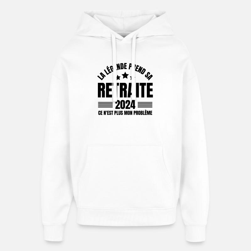 retraite, retraite 2024, retraité, retraitée - Sweat à capuche unisexe Stanley/Stella Oversized - blanc