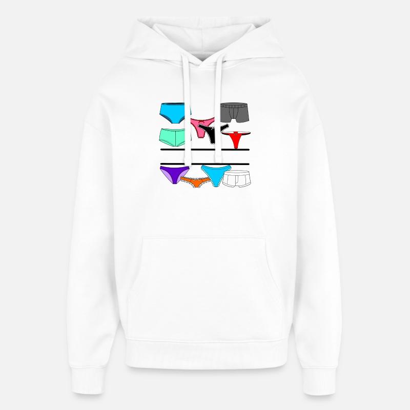 Dessous-Logo mit Slip und Unterhose - Oversized Unisex Hoodie von Stanley/Stella - Weiß