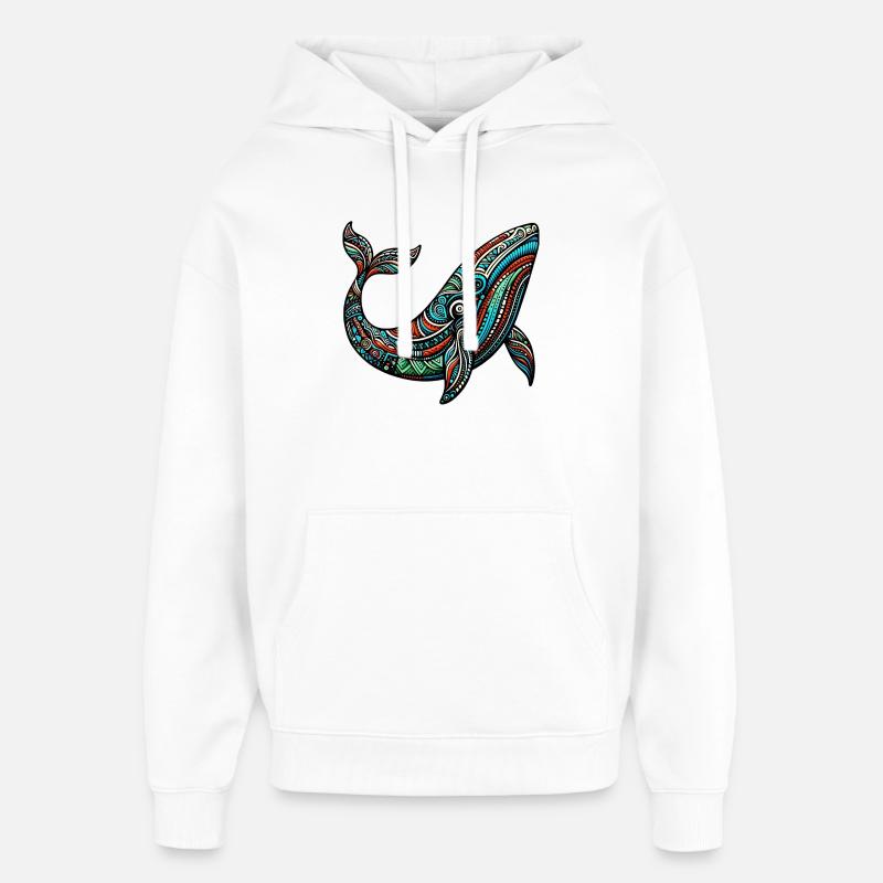 Wal - Oversized Unisex Hoodie von Stanley/Stella - Weiß
