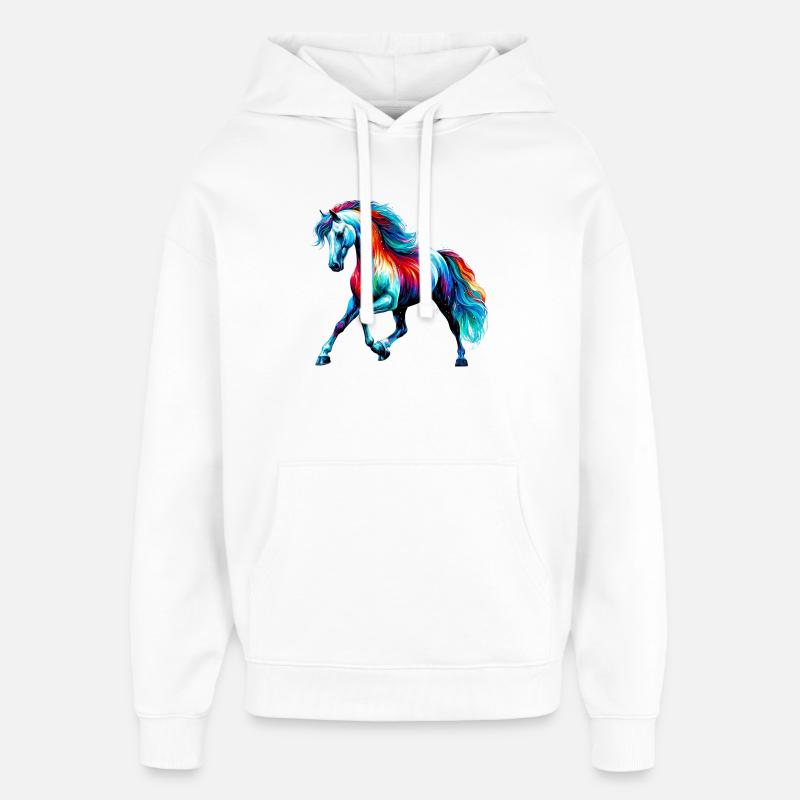 Cheval - Sweat à capuche unisexe Stanley/Stella Oversized - blanc
