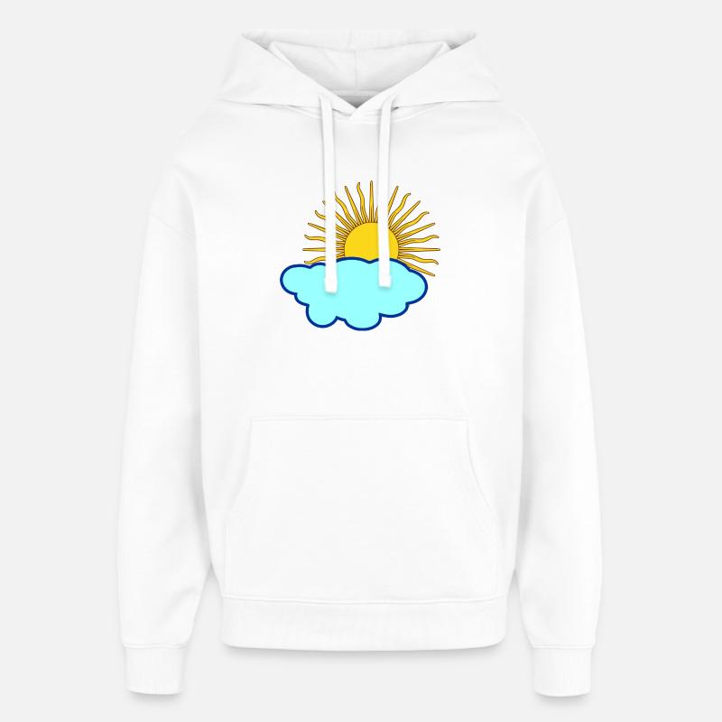 Soleil derrière les nuages - Sweat à capuche unisexe Stanley/Stella Oversized - blanc