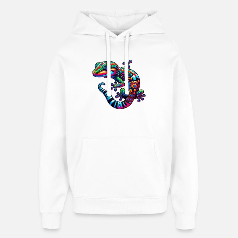 Gecko - Sweat à capuche unisexe Stanley/Stella Oversized - blanc