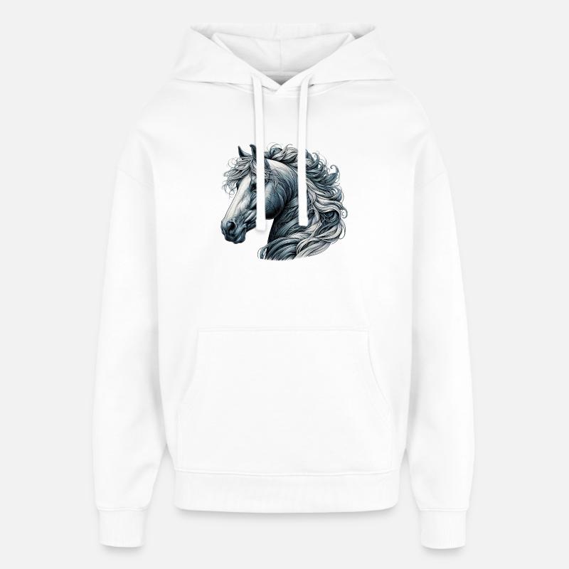 Pferd - Oversized Unisex Hoodie von Stanley/Stella - Weiß