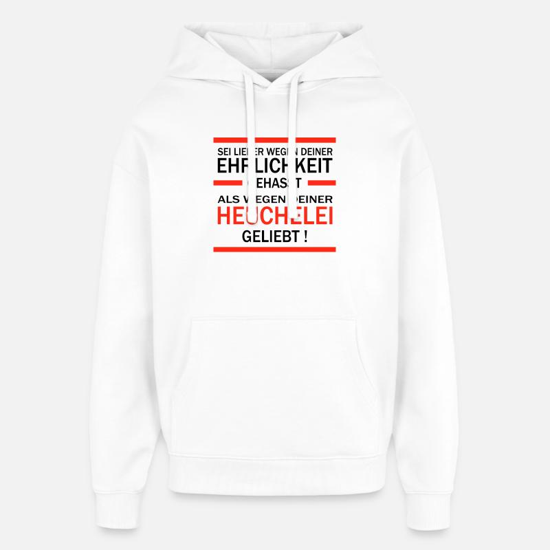 Honnêteté et hypocrisie - Sweat à capuche unisexe Stanley/Stella Oversized - blanc