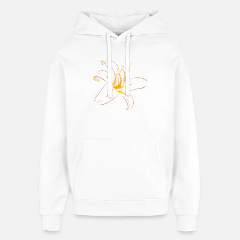LYS ROSE CLAIR - Sweat à capuche unisexe Stanley/Stella Oversized - blanc