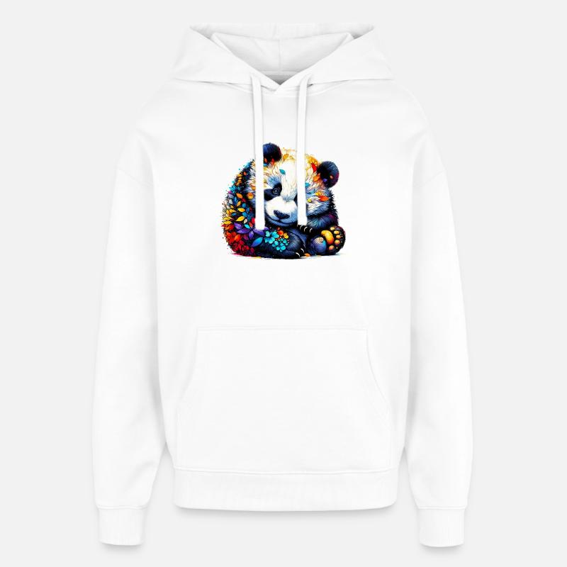 Panda - Sweat à capuche unisexe Stanley/Stella Oversized - blanc