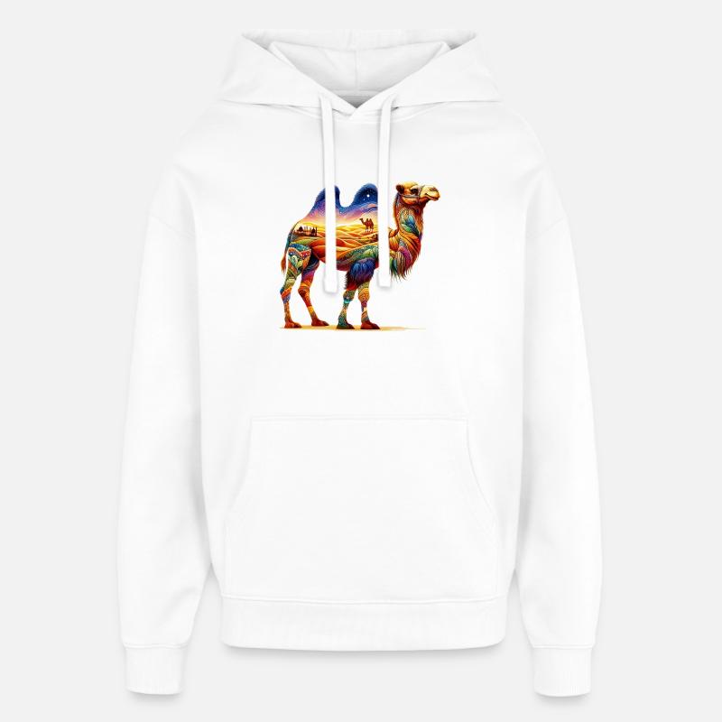Chameau - Sweat à capuche unisexe Stanley/Stella Oversized - blanc