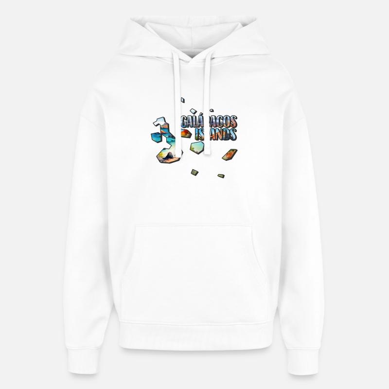 Carte à l’aquarelle Galapagos - Sweat à capuche unisexe Stanley/Stella Oversized - blanc