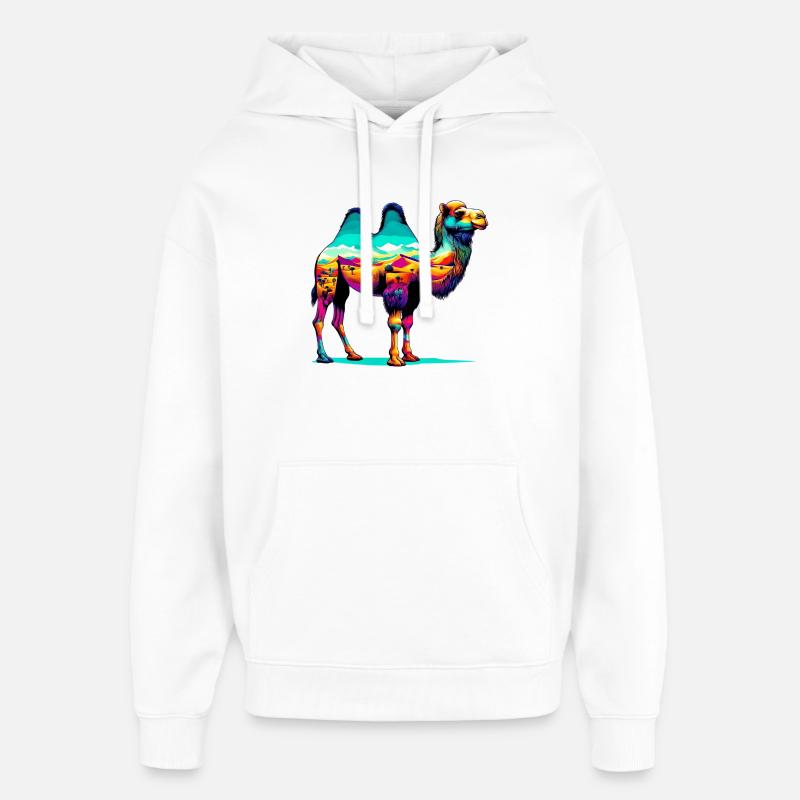 Kamel - Oversized Unisex Hoodie von Stanley/Stella - Weiß