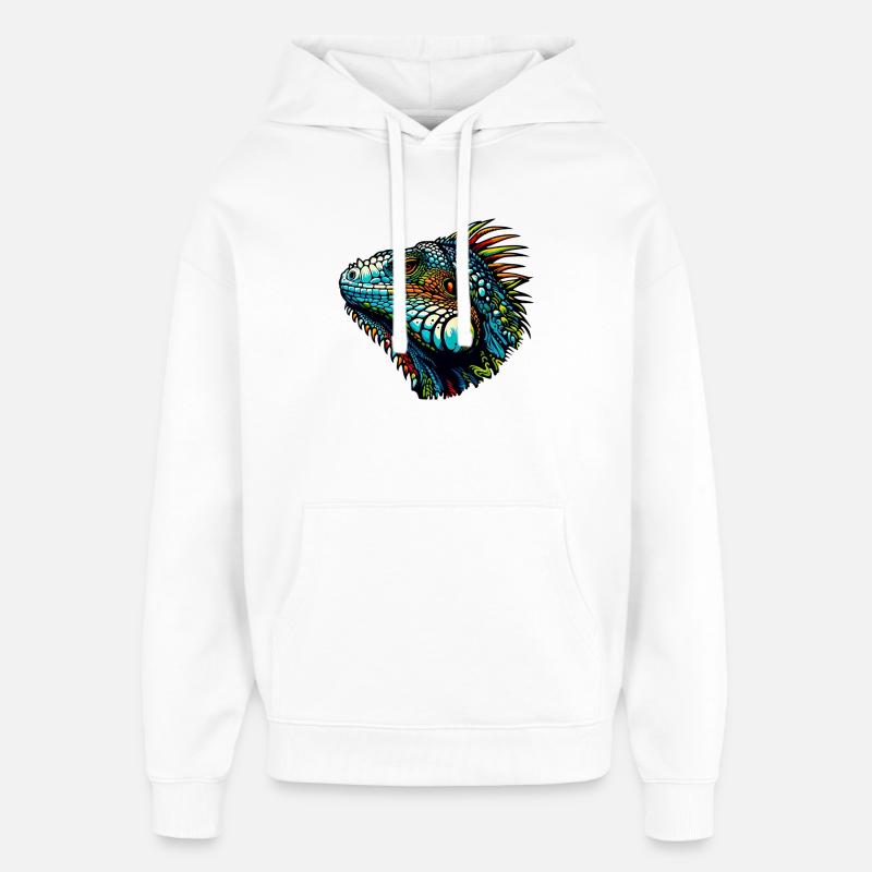 Iguane - Sweat à capuche unisexe Stanley/Stella Oversized - blanc