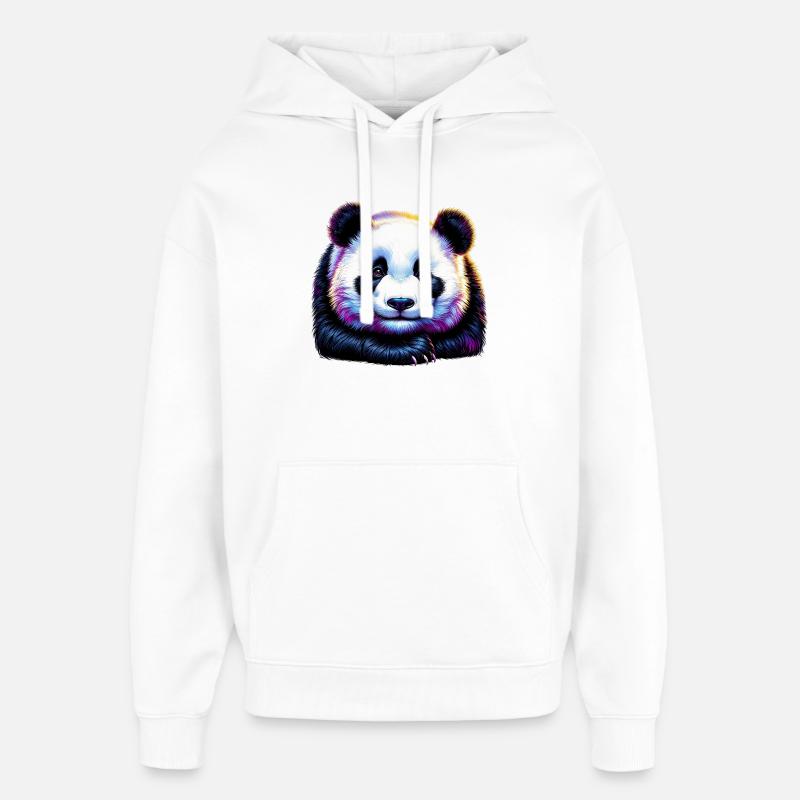 Panda - Sweat à capuche unisexe Stanley/Stella Oversized - blanc