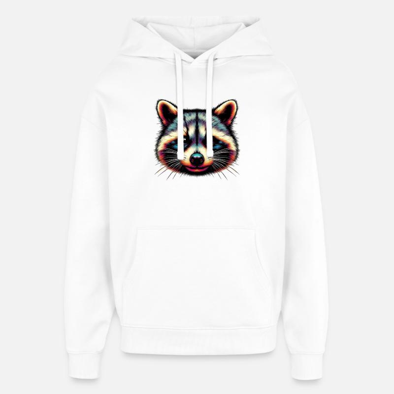 Raton laveur - Sweat à capuche unisexe Stanley/Stella Oversized - blanc