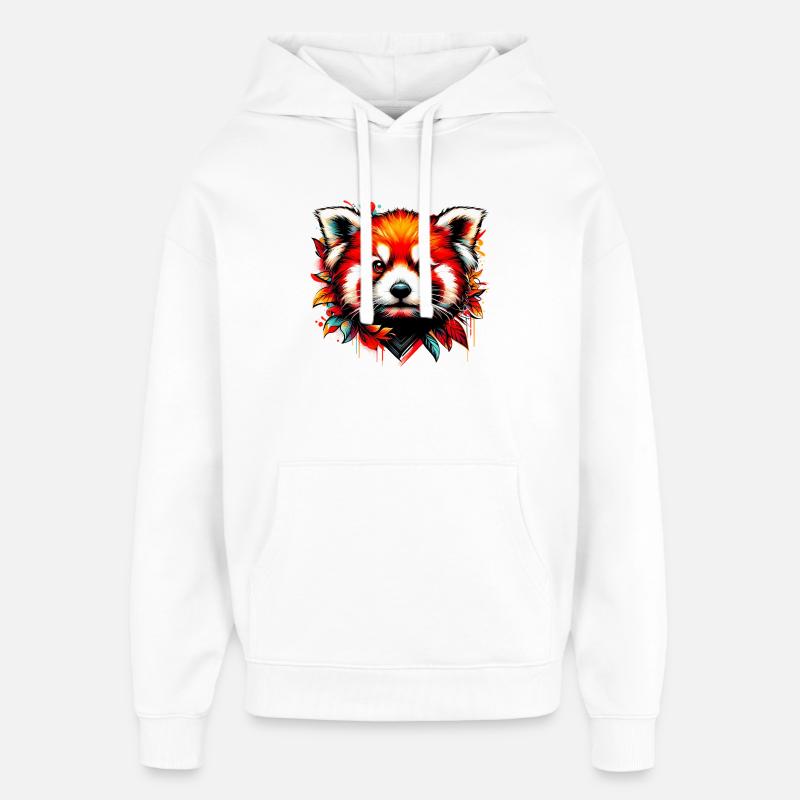 Petit panda - Sweat à capuche unisexe Stanley/Stella Oversized - blanc