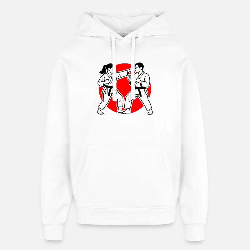 Karaté Kumite - Sweat à capuche unisexe Stanley/Stella Oversized - blanc