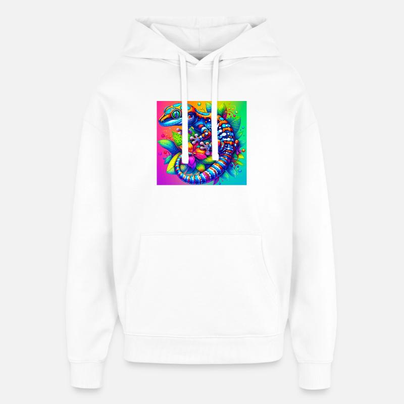 Gecko - Sweat à capuche unisexe Stanley/Stella Oversized - blanc