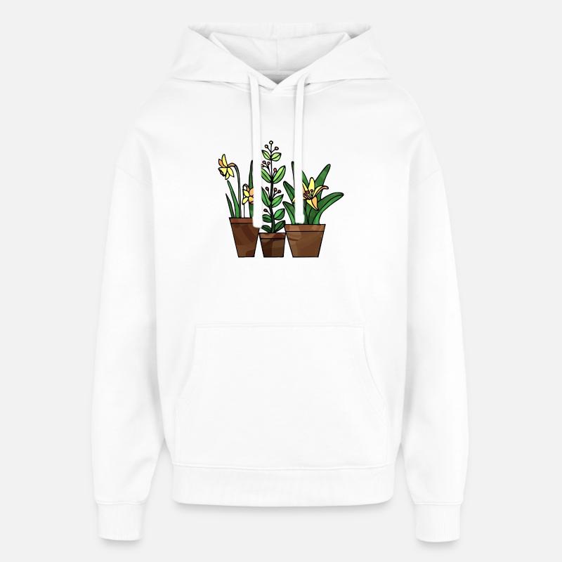 Fleur - Sweat à capuche unisexe Stanley/Stella Oversized - blanc