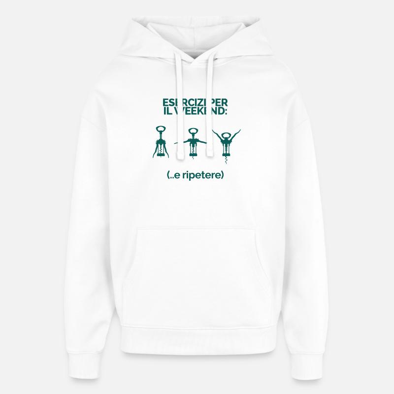 Exercices pour le week-end du tire-bouchon - Sweat à capuche unisexe Stanley/Stella Oversized - blanc