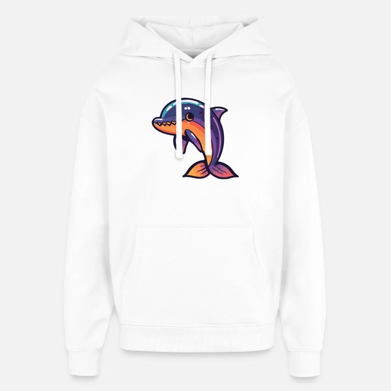 Dauphin Halloween Zombie - Sweat à capuche unisexe Stanley/Stella Oversized - blanc