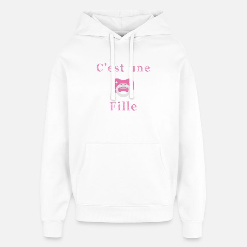 Geburt - es ist ein Mädchen - Oversized Unisex Hoodie von Stanley/Stella - Weiß