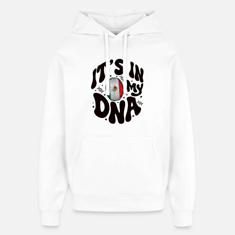 ADN mexicain Mexique drapeau hispanique - Sweat à capuche unisexe Stanley/Stella Oversized - blanc