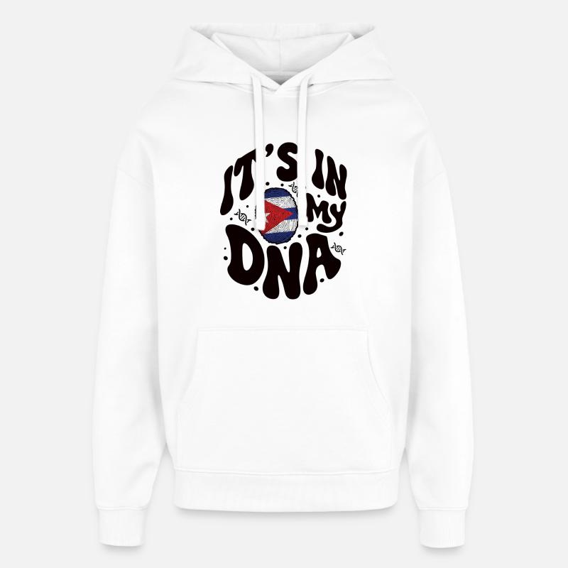 ADN cubain Cuba Drapeau hispanique - Sweat à capuche unisexe Stanley/Stella Oversized - blanc