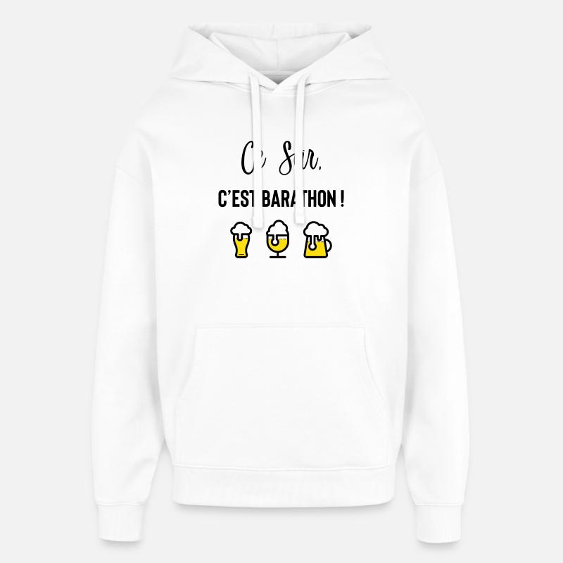 Ce soir c’est barathon ! - Sweat à capuche unisexe Stanley/Stella Oversized - blanc