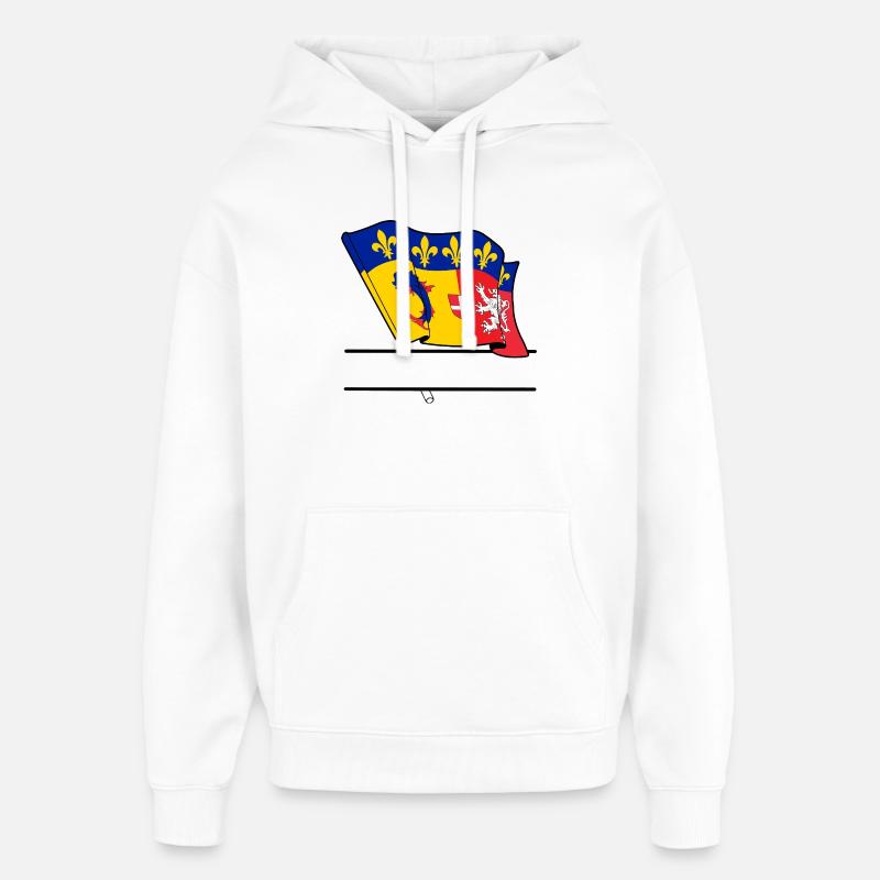Espace texte Rhône-Alpes - Sweat à capuche unisexe Stanley/Stella Oversized - blanc