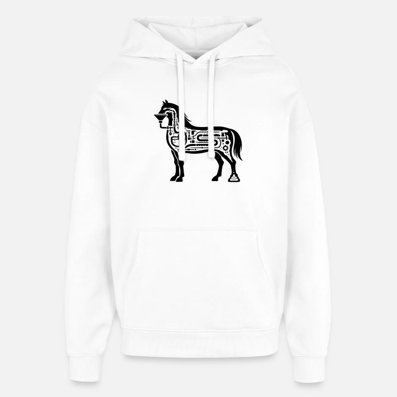 Digestion du cheval - Sweat à capuche unisexe Stanley/Stella Oversized - blanc