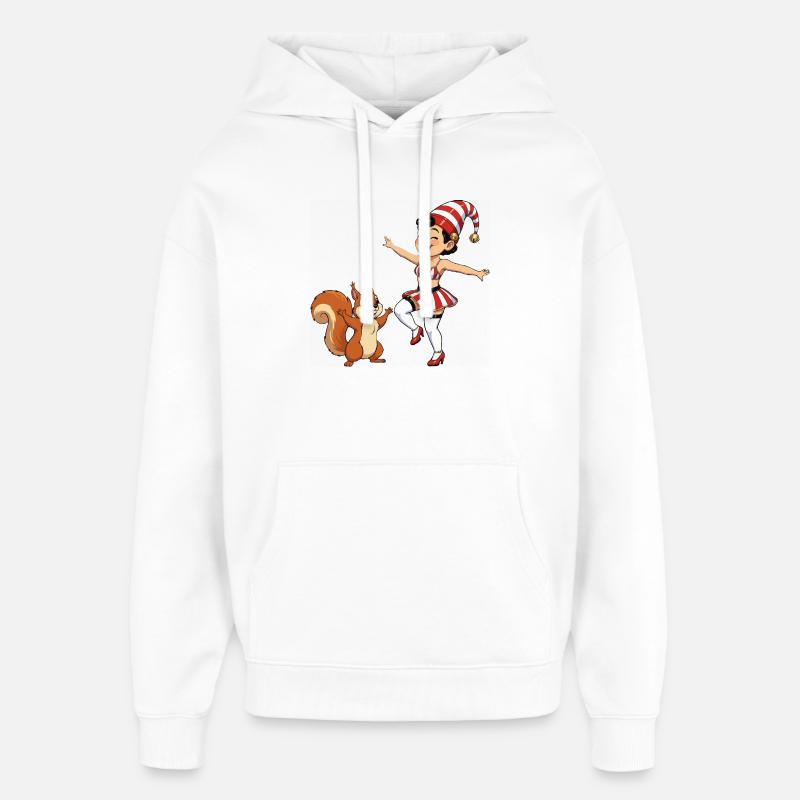 Leprechaun-Mädchen mit Eichhörnchen - Oversized Unisex Hoodie von Stanley/Stella - Weiß