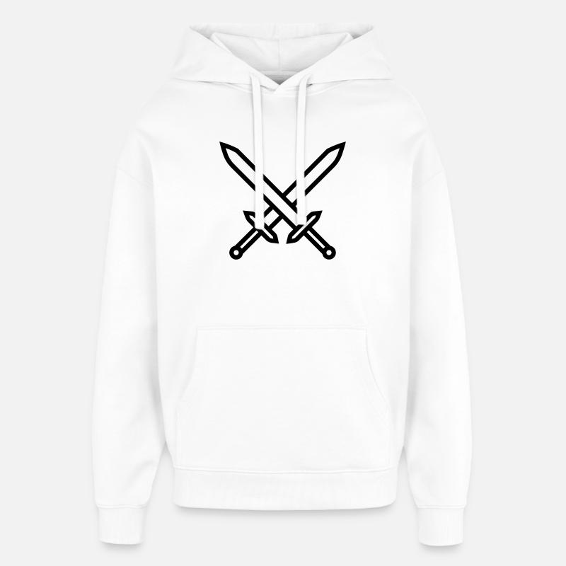 épées croisées combat médiéva - Sweat à capuche unisexe Stanley/Stella Oversized - blanc