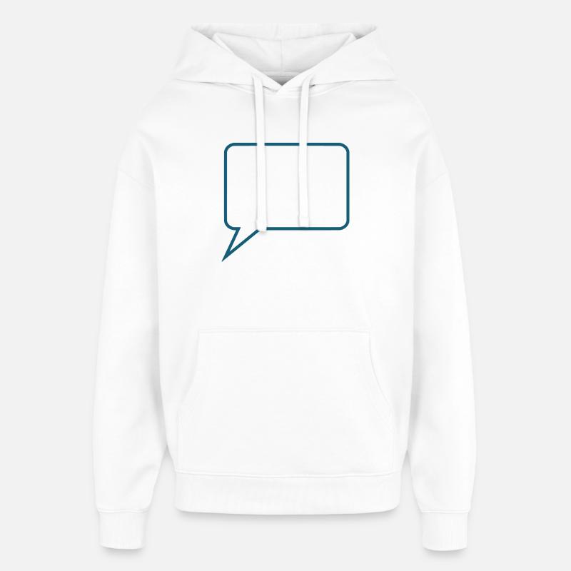 Sprechblase_Comic_blau2 - Sweat à capuche unisexe Stanley/Stella Oversized - blanc