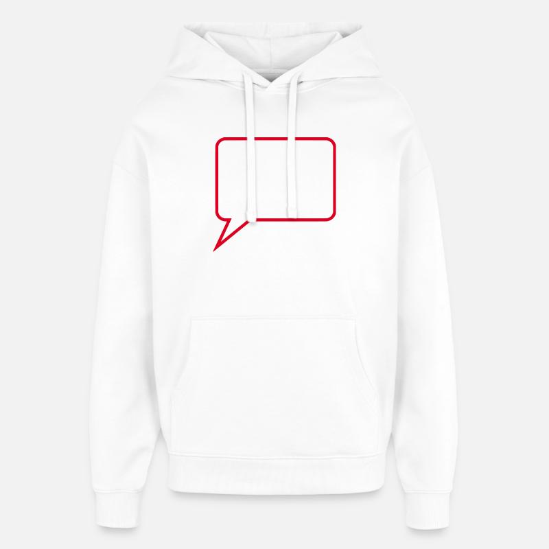 Sprechblase_Comic_rot2 - Sweat à capuche unisexe Stanley/Stella Oversized - blanc