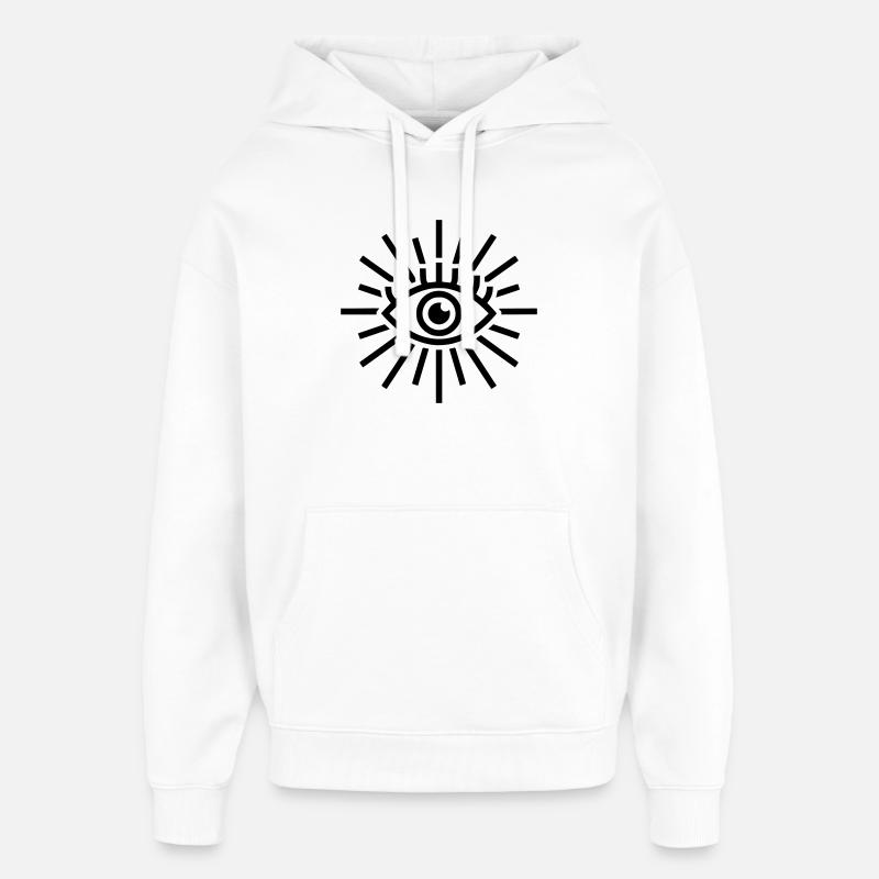Éclatement de l’œil omniscient - Sweat à capuche unisexe Stanley/Stella Oversized - blanc