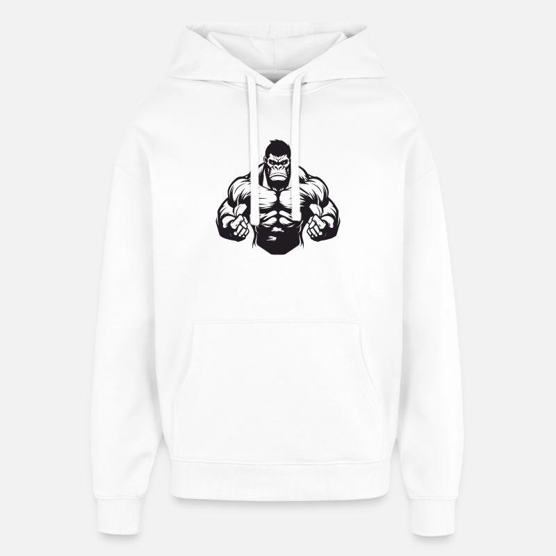 Muscles gorilles - Sweat à capuche unisexe Stanley/Stella Oversized - blanc