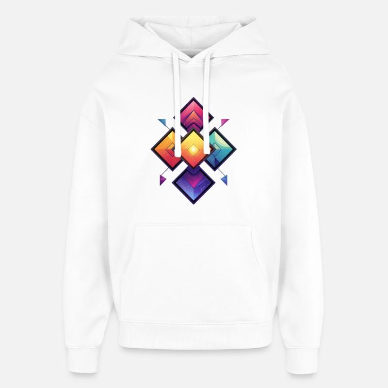 Kaleido du diamant arc-en-ciel - Sweat à capuche unisexe Stanley/Stella Oversized - blanc