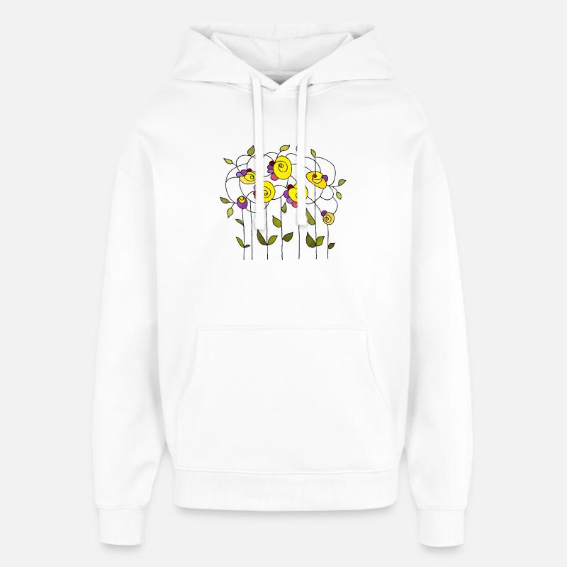 Fleur - Sweat à capuche unisexe Stanley/Stella Oversized - blanc