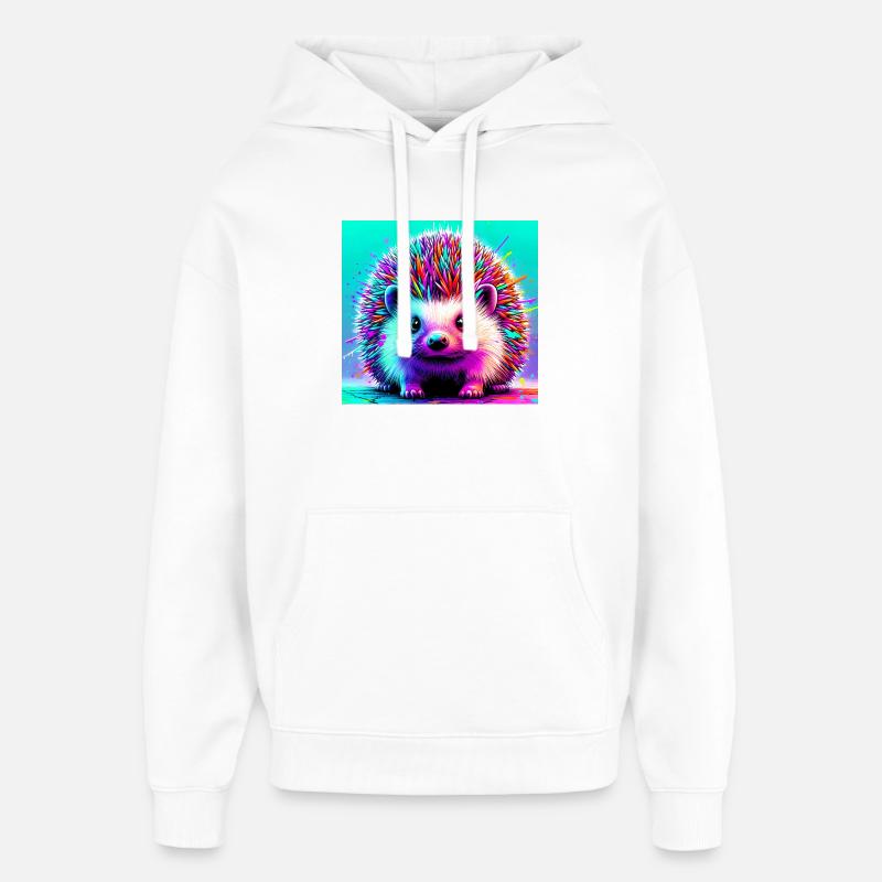 hérisson - Sweat à capuche unisexe Stanley/Stella Oversized - blanc