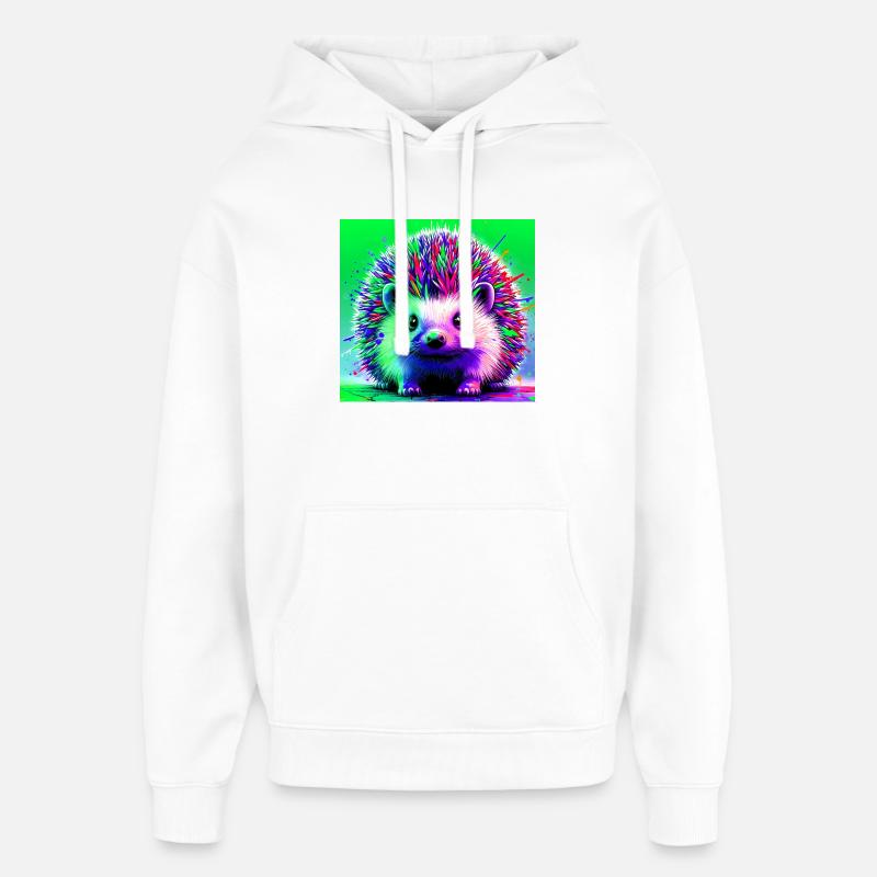 hérisson - Sweat à capuche unisexe Stanley/Stella Oversized - blanc