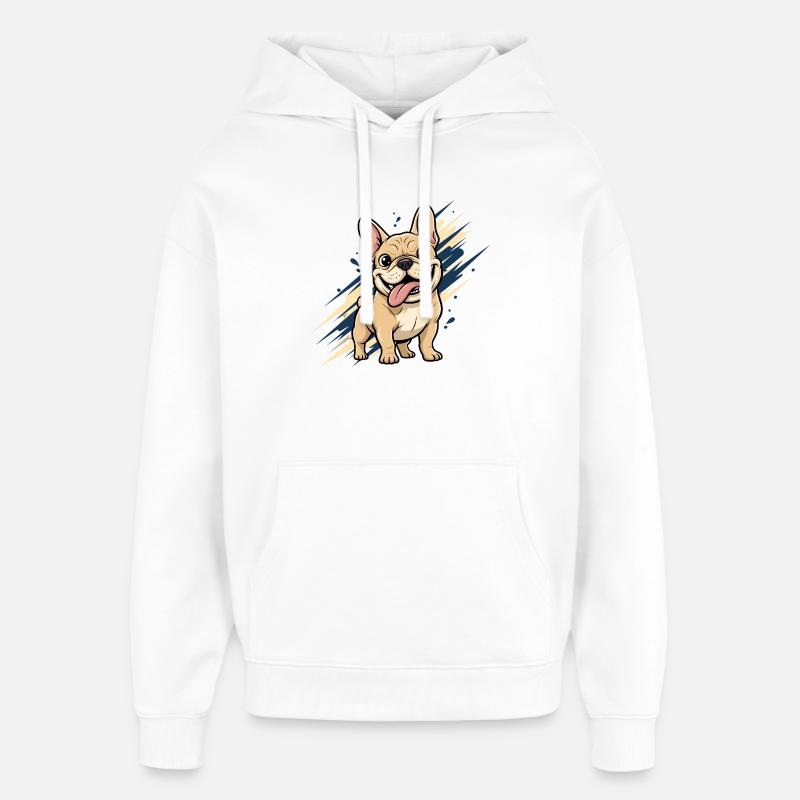 Franz Bulldog Fun - Sweat à capuche unisexe Stanley/Stella Oversized - blanc