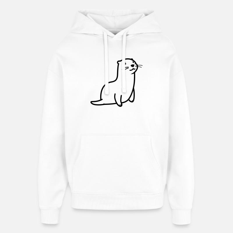 otter - Oversized Unisex Hoodie by Stanley/Stella - white