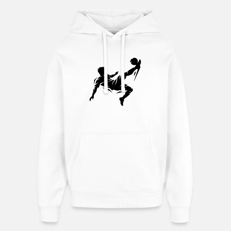Footballeur Silhouette Footballeur - Sweat à capuche unisexe Stanley/Stella Oversized - blanc